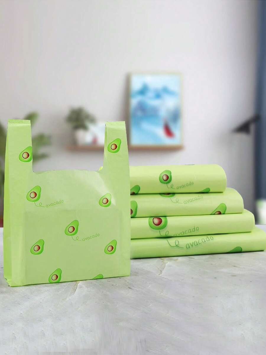 50个加厚垃圾袋塑料垃圾袋一次性背心袋购物袋手提袋包装袋水果袋礼品袋厨房垃圾袋耐用防漏防刺穿防撕裂承重强垃圾袋