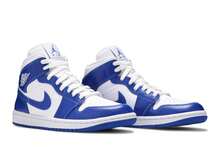 Nike Air Jordan Womens Air Jordan 1 Mid 'Kentucky Blue' (Women's Sizes) White/Hyper Royal/White BQ6472-104 Autumn New - Blue - View 8