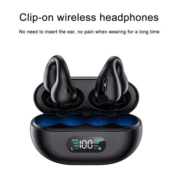 Auriculares inalámbricos de conducción aérea, modelo nuevo 2024, de diseño sin oído interno, para deportes y correr, con batería de duración ultra larga, aptos para juegos y auriculares de música de estilo abierto.