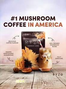 Organic Mushroom Coffee -6 Types Of Adaptive Mushrooms+MCT Oil, Providing Energy, Focus, And Intestinal Support| Instant Coffee| 30 Servings - Khác - Xem 7