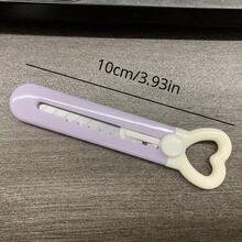 1pc Mini Mini Cute Cartoon Paper Knife Unpacking Express Knife Box Opener Portable Art Knife For Students - Purple - View 6