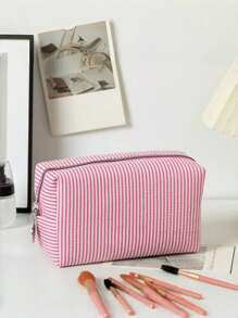 Women's Large Capacity Portable Travel Makeup Bag, Cute Makeup Brush Storage Pouch, Cosmetic Organizer Bag