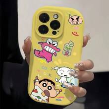 pokemon 1 pieza/Estuche para teléfono móvil con diseño del personaje de Crayon Shin-Chan, estilo japonés y coreano, dibujos animados lindos, compatible con Apple, a prueba de caídas, adaptado para modelos X-16