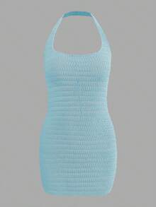 Korean Style Christmas Casual Boho Holiday Party Vintage Clothes Women Old Money Style Cute Airport Streetwear Country Concert Outfit Cosplay Halloween Costume Halloween 2025 Sexy Witch Costume Going Out Fall Women Clothes Back To School Clothes Y2K Country Concert Outfit Fall Dresses For Women Winter Outfit For Women Goth Steampunk Backless Sleeveless Criss-Cross Tie Bow Sexy Hollow Out Bodycon Dress Beach Cover Up - Dusty Blue - View 8