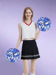 2pcs Cheerleader Pom-Poms, Cheer Dance Hand Flowers, Sports Game Hand Flowers