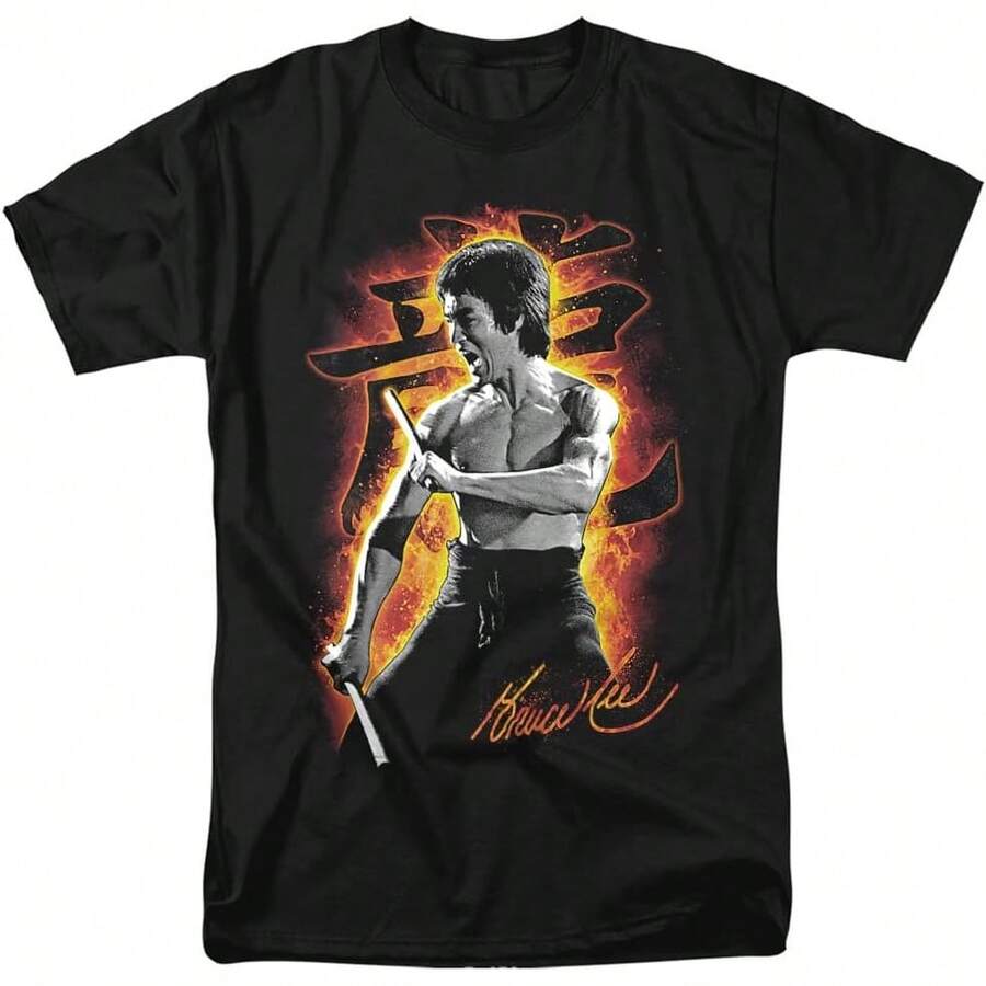 Bruce  Dragón de Fuego Camiseta Unisex para Adultos - Negro - Ver 1