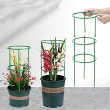 24pcs Stackable Plastic Plant Support Rings - Gardening Stakes For Flowers, Climbing Plant Stands - Multicolor - View 3