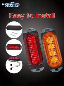 GLANBERT 4 piezas Barra de luces LED de 4 LEDs para camiones y coches, barra de luces LED delanteras y traseras para remolques, iluminación para barcos, luces exteriores para coches, luces intermitentes, luces de advertencia