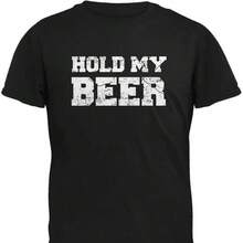 New Beer T-Shirts Old Glory Hold My Beer Mens T Shirt For Best Choice - 黑色 - 查看 1