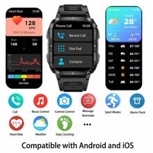 SENBONO Reloj inteligente para hombre SENBONO con llamada inalámbrica (hacer/responder llamadas), resistente al agua para deportes al aire libre, con linterna LED, monitor de frecuencia cardíaca, rastreador de fitness, control de cámara, control de música, modos deportivos múltiples, compatible con Android e iOS