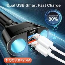 Classic 5-Port High-Power USB Car Charger, QC3.0 And PD Fast Charging, Intelligent Flash Charging Technology, With Digital Display, Suitable For Cigarette Lighter Adapters - CH10 PD - View 8