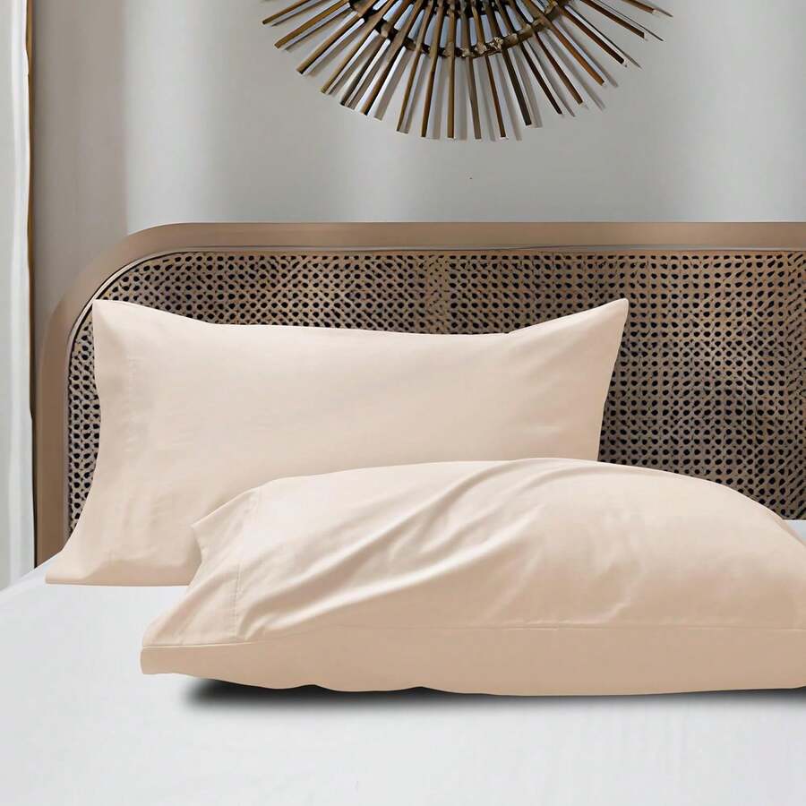 Pillow Cases 50x70cm Set Of 2, Soft Pillowcases With Zippered, Wrinkle Resistant Pillow Covers, All Colors - Krem - View 1