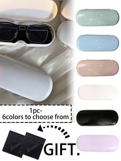 Pojemny pokrowiec na okulary podróżne z 2 czarnymi ściereczkami, jednokolorowy pokrowiec na okulary, etui na okulary przeciwsłoneczne, pudełko do przechowywania okularów z pokrywką, przenośny schowek na ściereczki, domowy stojak na okulary przeciwsłoneczne dla mężczyzn i kobiet. Prosty i stylowy design, wygodny i przenośny, wodoodporny i pyłoszczelny, odpowiedni na wyjścia, niezbędne w podróży akcesoria podróżne, torba podróżna, wakacje, powrót do szkoły, przybory szkolne, okulary przeciwsłoneczne damskie