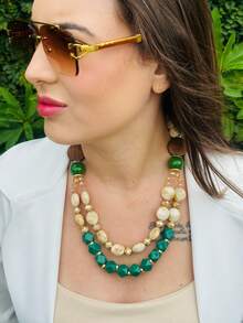 Beaded Necklaces - 墨綠色 - 查看 3