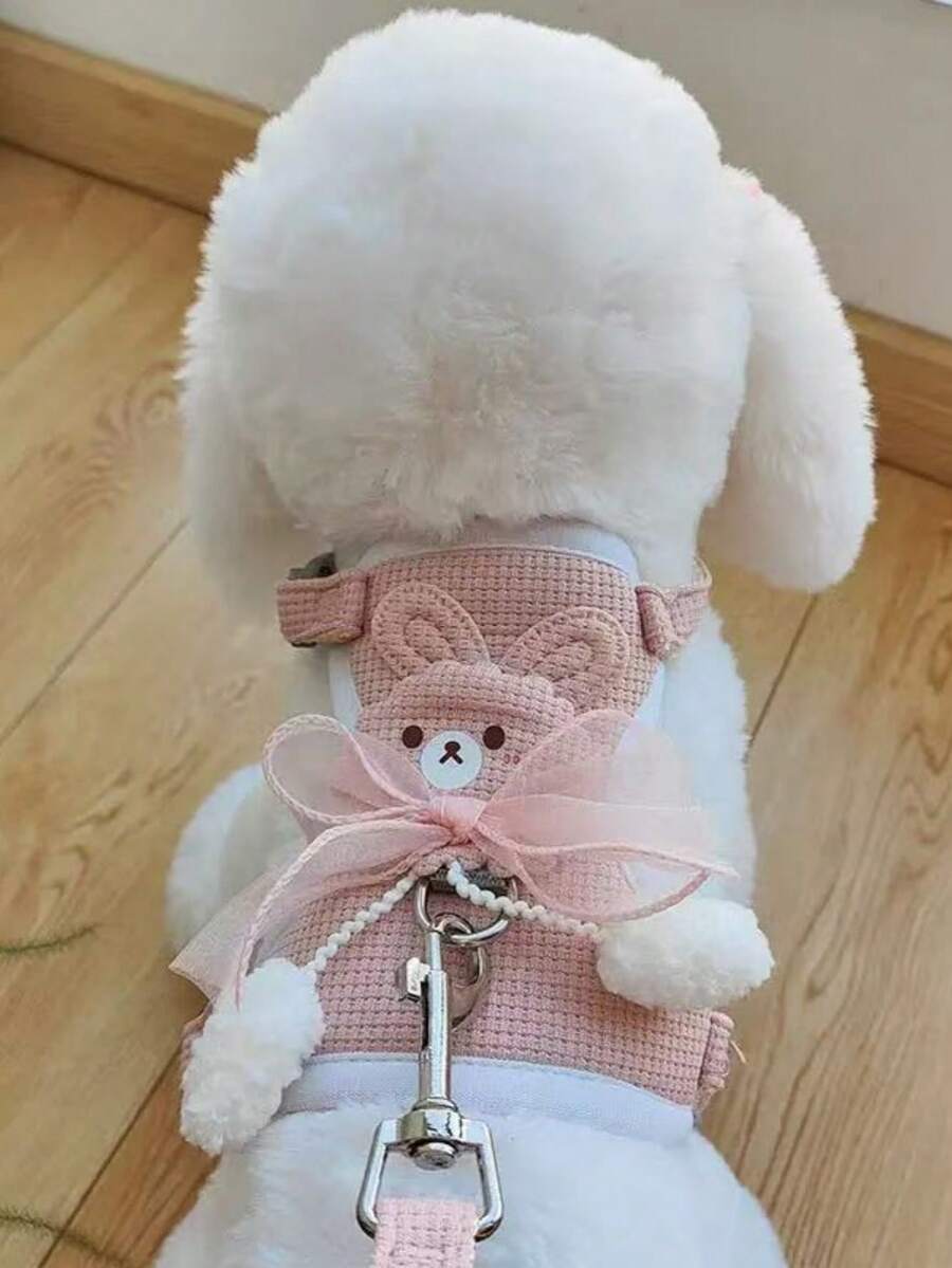 Correa y arnés para mascotas (gatos/perros), ajustable y a prueba de escape, adecuado para paseos al aire libre. Adecuado como regalo para festividades como Halloween, Navidad, Día de San Valentín, etc. - Multicolor - Ver 1