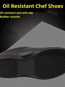 Unisex, Professional Non-Slip, Oil-Resistant, Waterproof, And Wear-Resistant Shoes. Toe Cap Design Protects Feet. Minimalist Solid Color Style, Low-Top, Easy Slip-On. Thick Sole Stable And Comfortable, With Heat Insulation Function. Suitable For Kitchen, Catering, Hotel, Food Factory, And Home Wear. Made Of High-Quality Durable Materials, Classic Black Color, Versatile And Practical. Specially Designed Professional Work Shoes For Chefs And Kitchen Workers!