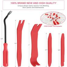 [Scratchless Auto Trim Tool] 5pcs Professional Auto Trim Removal Tool Kit - Scratchless Red Plastic Pry Tools Set, Durable PP Material - Ideal For Vehicle Interior Door Panel Clips And Fasteners, Fastener Extraction