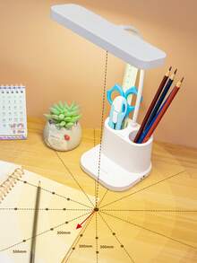 1 件 LED 护眼台灯，学生学习专用宿舍书桌插电/可充电小灯，卧室床头阅读笔架灯 - 白色 - 查看 4