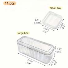 Local Shipping- For Bangle/Necklaces/Earrings/Rings/Nail Art Accessories, Plastic Portable Anti-Oxidation Storage Boxes | For Women Girls, Festival Decoration, Valentine's Day, Easter-[11/15pcs Clear Acrylic Organizer] 11pcs/15pcs Durable Clear Acrylic Jewelry Organizer Set |