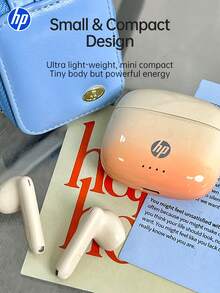 HP 渐变色 5.4 入耳式无线耳机，Earpods，30 小时电池寿命，兼容 Apple 和其他设备，带拉链收纳袋的可爱礼物，USB 转 Type C - H10J+耳機收納包 - 查看 3
