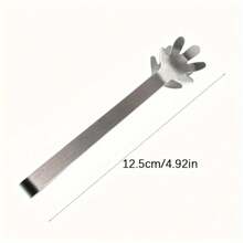 1 Stainless Steel Mini Tongs - Hand-Shaped Design, Multi-Purpose For Ice Cubes, Candies And Barbecues, Edible, No Power Required, Durable And Fun Kitchen Tool, Barbecue Accessory | Whimsical Design | Durable Cookware, Cooking Tongs