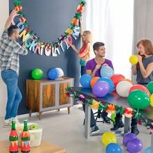 Ghirlanda gigante di fiori Hawaii lunga 6 m/19,7 ft - Decorazione per feste tropicali in poliestere, riutilizzabile e facile da installare, senza piume, senza alimentazione elettrica, adatta per giardino, spiaggia, stile fattoria | Decorazione floreale colorata da appendere adatta per varie celebrazioni