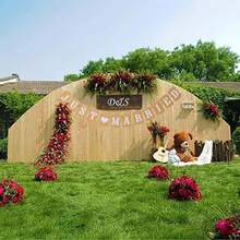1pc Wedding Retro Kraft Paper Banner - Rural Style Wedding Decoration With Heart And Flower Design, Suitable For Bedroom Or Garden Celebrations, Romantic Environments, Rural Style Decoration | Decorative Banner, Single Party Decoration - Multicolor - View 4