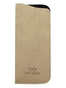 1 件全新柔软 PU 皮革眼镜盒，复古风格 PU 拉链袋，适合老花镜和太阳镜，对角口袋设计