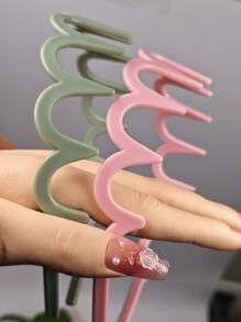 4pcs Ladies' Simple Basic Hair Hoop With Big Wavy Shape, Makeup Headband, Plastic Hair Hoop With Elegant Style,