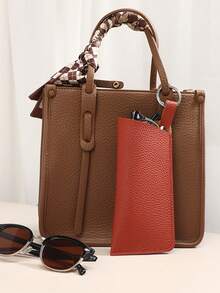 1pc Luxury Women's Eyeglass Case PU Leather Soft Holder Pocket Cases Slim Travel Pouch For Fashion Glasses Eyeglasses Readers Women Men Eyewear Accessories - Multicolor - View 4