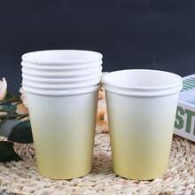 10 chiếc/20 chiếc/40 chiếc/bộ, cốc giấy màu vàng 9 oz cốc dùng một lần màu vàng trắng cốc uống nước cho tiệc cưới vịt may mắn quà tặng trẻ sơ sinh đồ dùng tiệc - Màu vàng - Xem 3