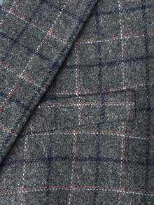 3 piezas Conjunto de traje a cuadros para hombre, que incluye chaqueta, chaleco y pantalones, de estilo minimalista y de moda, para uso casual diario - Gris - Ver 8