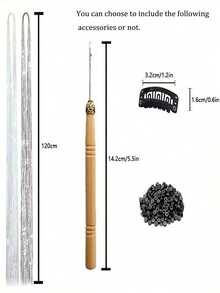 Bộ 12 sợi tóc nối chịu nhiệt, dài 48/36 inch, lấp lánh ánh kim, 12 màu sắc, sợi tổng hợp kết hợp kim sa, phù hợp cho phụ nữ và bé gái. - Nhiều màu - Xem 10