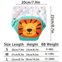 4 Stück dünne positionierte Tierdruck Baby Jungen/Mädchen Trainingshosen, weich & bequeme wiederverwendbare Stoffwindeln, unverzichtbares Geschenk für Babys