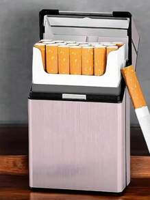 1pc Personalized Cigarette Case With Customized Engraved Text - Ideal Gift For Father, Boyfriend Or Groom - Fashionable Men's Accessory