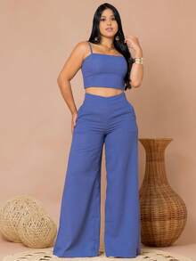 Simple Casual Elegant Pocket Set Women Birthday Party Spring Set - Azul Marino - Ver 1