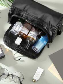 حقيبة يد رجالية مخصصة قطعة واحدة، تخزين سفر موضة عالية الجودة ومتينة، مناسبة للسفر والعناية الشخصية والعناية بالجمال، طقم جلد مقاوم للماء، هدية للرجال