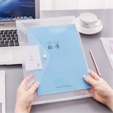 8pcs/16pcs 11 Hole Transparent Document Bag Snap Button/Hook And Loop Waterproof A4 Document Bag Suitable For 2.3.4 Hole Clip - Transparent Document Bag - View 4