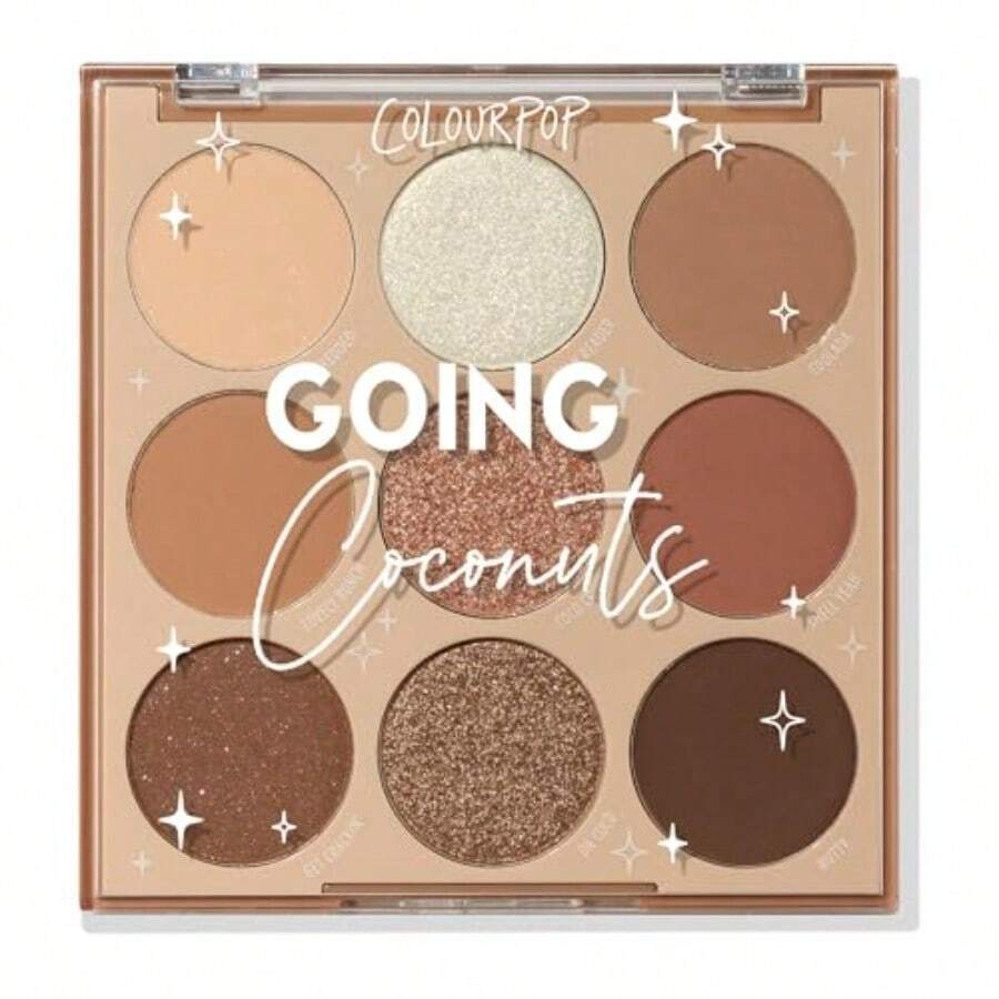 Paleta de sombras de ojos Colourpop Going Coconuts, paleta de sombras de ojos neutras de tonos frescos con acabados ultravelvetino y sedosos, maquillaje de ojos de alta pigmentación con fórmula de larga duración, 0.3 Oz