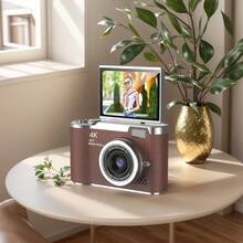 SEREE 4K Clamshell Digital Camera, 48MP Camera, Rechargeable Camera, 2.4-Inch Display Camera, Button Control, Equipped With 32GB Memory Card, The Best Gift For Valentine's Day, A Must-Have Gift For Beginners - Purple - View 9