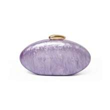 2025 Spring Fashion Bridal Clutch, European & American Style Acrylic Glossy Evening Bag, Ellipse One Shoulder Crossbody Bag