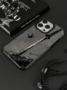 动漫日式刀剑图案恐怖软毛绒手机保护壳，兼容苹果 11/12/13/14/15/16/16PRO/16PRO Max和三星Galaxy A05/A15/A25/A35/A53/A54/A55/S23/S24，防水防震防摔防刮。 - 彩色 - 查看 5