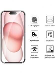 3 pièces Protecteur d'écran en verre trempé | Transparence, Revêtement oléophobe, Compatible avec étui, Installation sans bulles Compatible avec 16 Pro Max/16 Plus/16e/15/14/13/12/11/7/8/6 Cadeau pour anniversaire, famille, amis Protecteur d'écran de téléphone, accessoires de téléphone