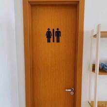 2mm Acrylic Mirrored Bathroom Signage Sign For Company Decoration - 黑色 - 查看 4