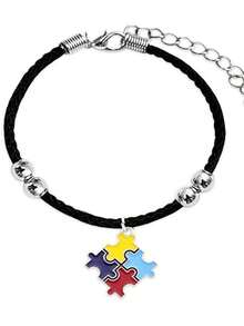 Pulsera de colores para la concienciación sobre el autismo, pulsera de apilamiento y estirable para la comprensión del autismo, pulsera de regalo para la confianza y el respeto de las personas con autismo - Rojo - Ver 12