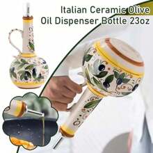 700ml Olive Oil Dispenser Embossed Ceramic Oil Vinegar Can Ceramic Storage Dispenser Container Condiment Oil Bottle Oil Bot