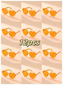14pcs, 5pcs, 30pcs, 12pcs, 15pcs Combo Pack, 1 Style Random Color Bear Design Unisex Heart Shaped Fashionable Glasses, Suitable For Party, Wedding, Gift, Festival Accessories, Women Casual Outfit, Beach Accessories, Women - Multicolor - View 18