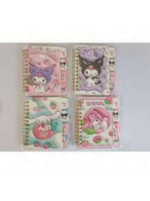 Sanrio 1pc Cute Cartoon Embossed Spiral Notebook, Student Pocket Memo Book, Children Gift Stationery School Supplies,Back To School