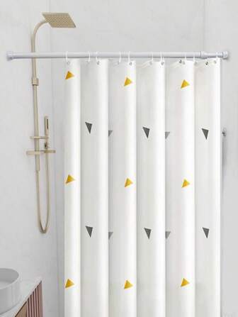 1pc White Retractable Shower Curtain Rod, Spring Tension Curtain Rod No Drilling Required, Adjustable Bathroom Room Divider Spring Rod, Suitable For Bathroom, Window, RV, Living Room, Bedroom, Wardrobe, Telescopic Rail, Clothing Rod, Drying Rack