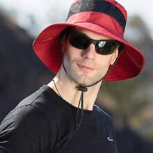 Men's Simple Solid Color Breathable Mesh Bucket Hat, Elegant Outdoor Hiking Sun Protection Cap, Summer